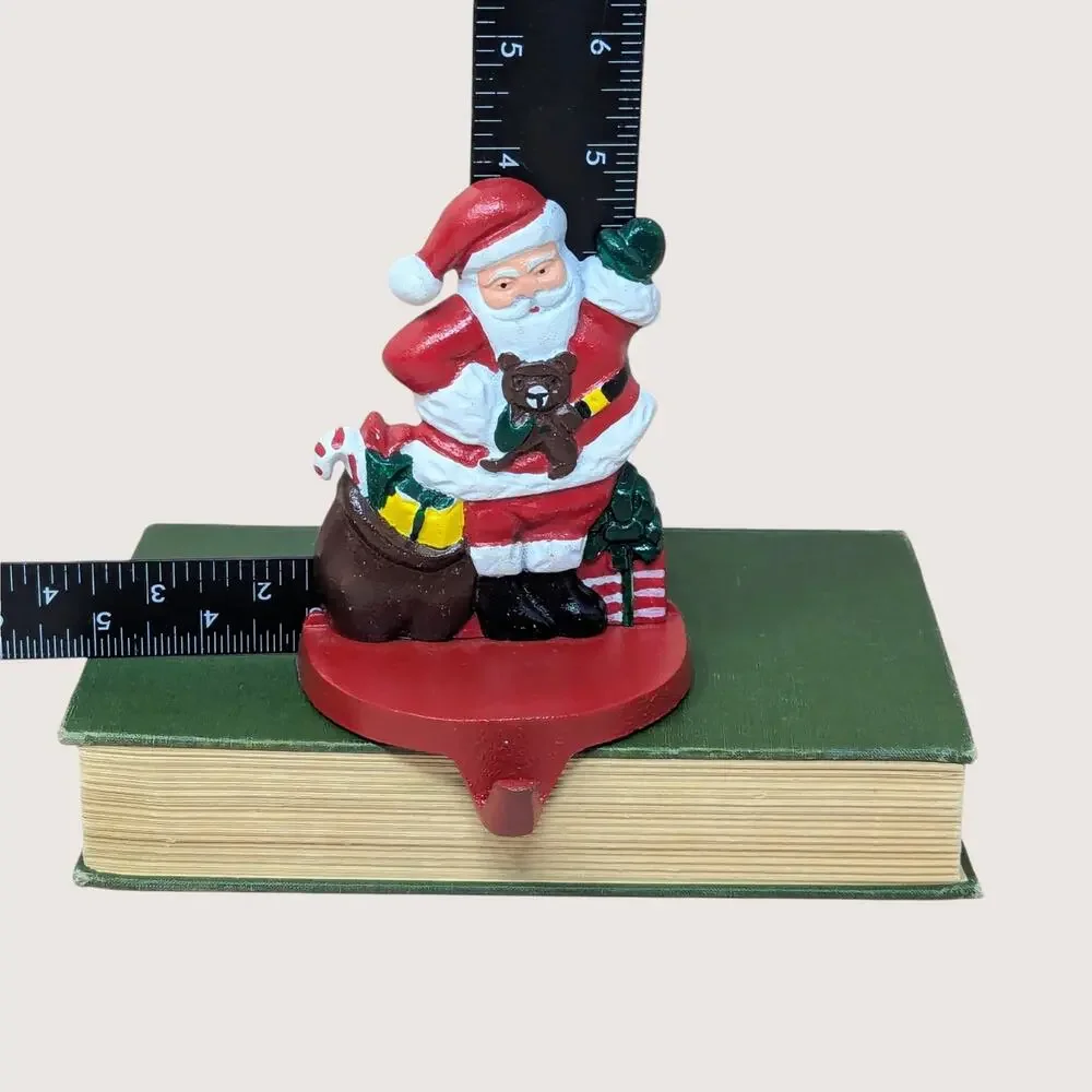 1990s Cast Iron Santa Claus Stocking Holder